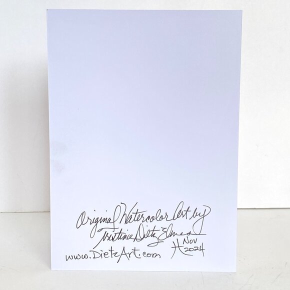 Good Cheer Poinsettia Christmas Blank Greeting Card Original Handmade Watercolor - Picture 3 of 4